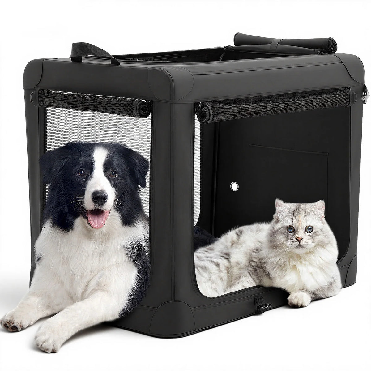 JHK Foldable Soft Dog Crate Portable Pet Kennel With Doors