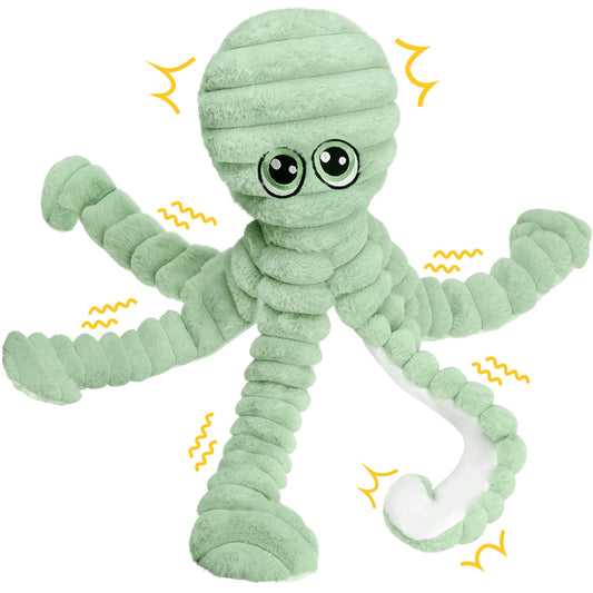 Octopus Squeaky Plush Dog Chew Toy For Interactive Teeth Grinding