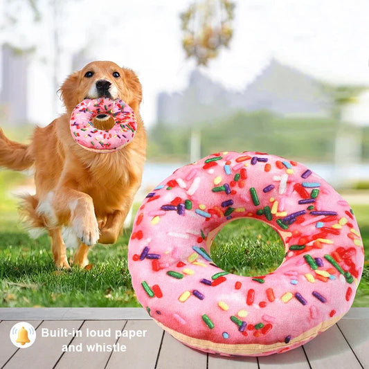 Squeaky Plush Pizza Dog Toy Soft Fleece Pet Chew Interactive