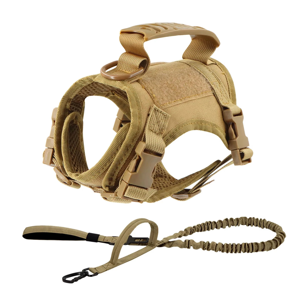 Petavel Tactical Dog Harness And Leash Set Adjustable Nylon Vest