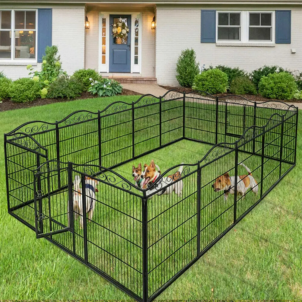 Bingopaw Heavy Duty Metal Dog Playpen Foldable with Gate