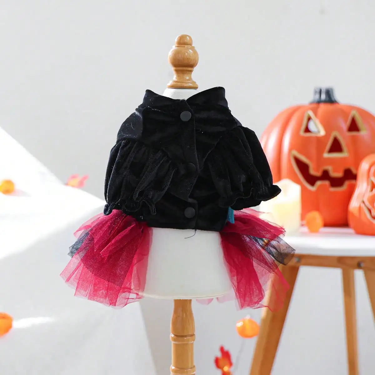 Halloween Skull Bow Tulle Dress Costume for Dogs and Cats