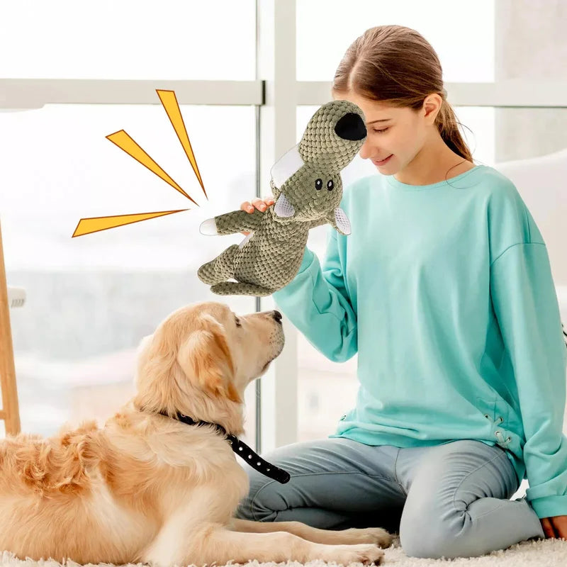 Durable Nylon And Plush Squeaky Chew Toy For Aggressive Dogs