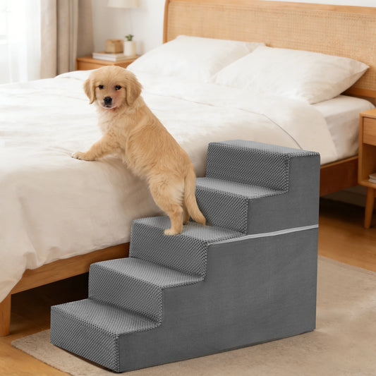 JHK Angled Foam Dog Stepping Ramp Featuring Non Slip Treads