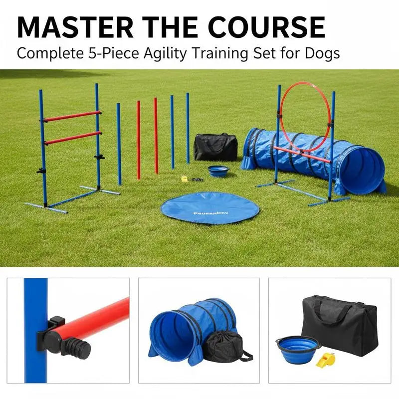 Comprehensive Dog Agility Training Obstacle Course Kit With Hurdles
