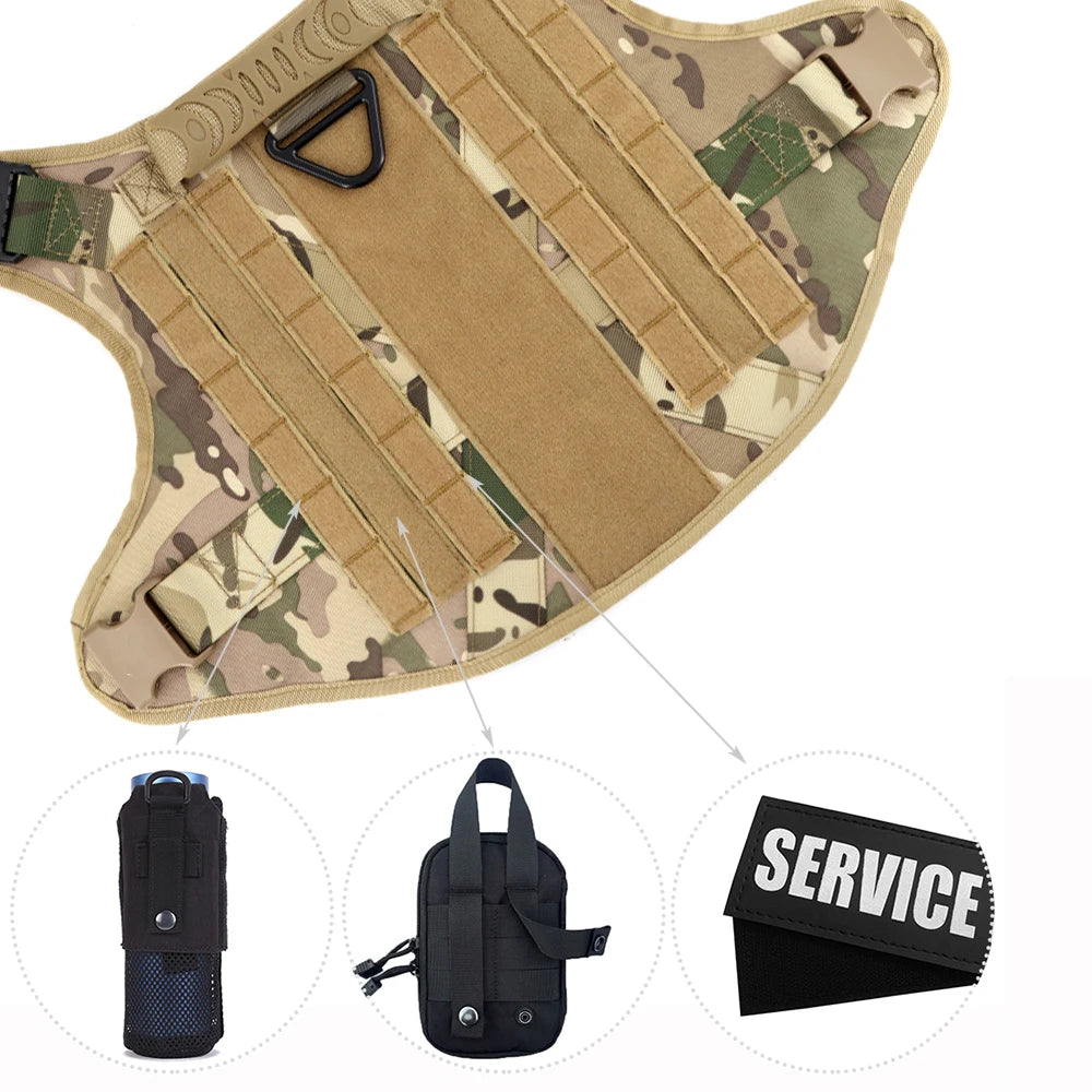 Petravel Tactical Dog Harness Leash Set With Quick Release Handle