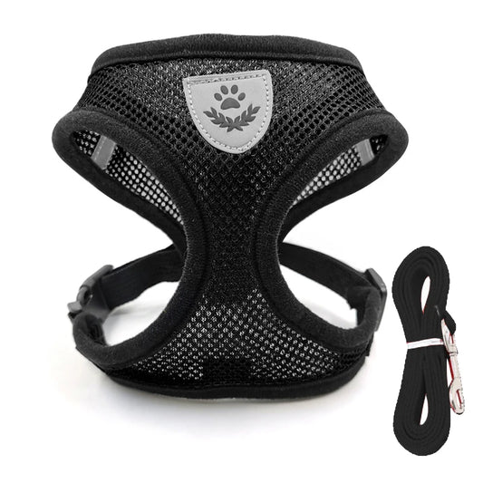 Reflective Pet Harness and Leash Set for Cats and Dogs