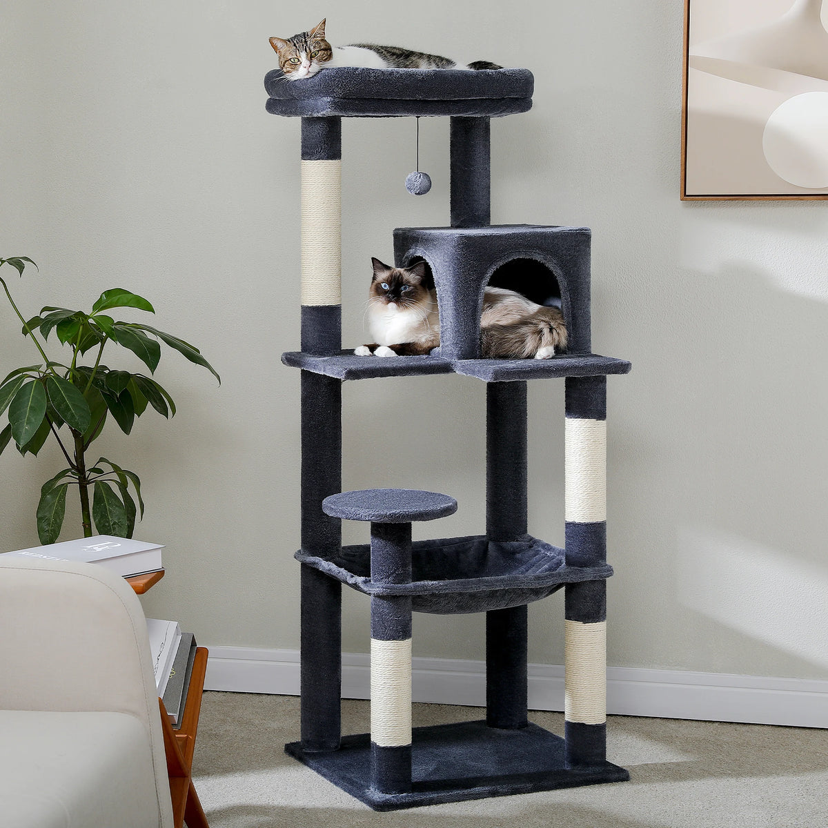Pawz Road Five Tier Cat Tree Condo With Hammock Posts