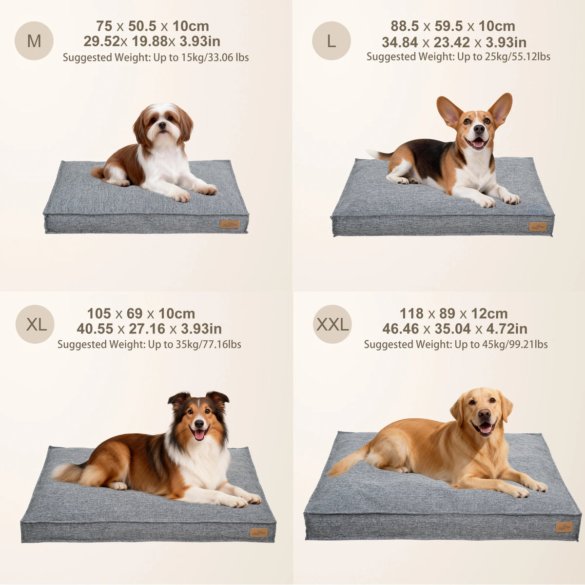 Borwart Removable Cover Calming Dog Bed With Waterproof Lining