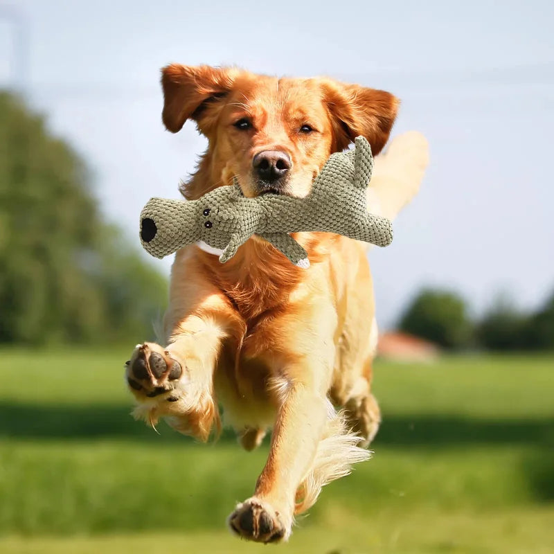 Durable Nylon And Plush Squeaky Chew Toy For Aggressive Dogs