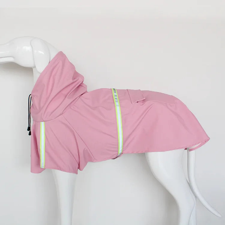 Reflective Hooded Dog Raincoat Cape Windproof Waterproof Pet Poncho
