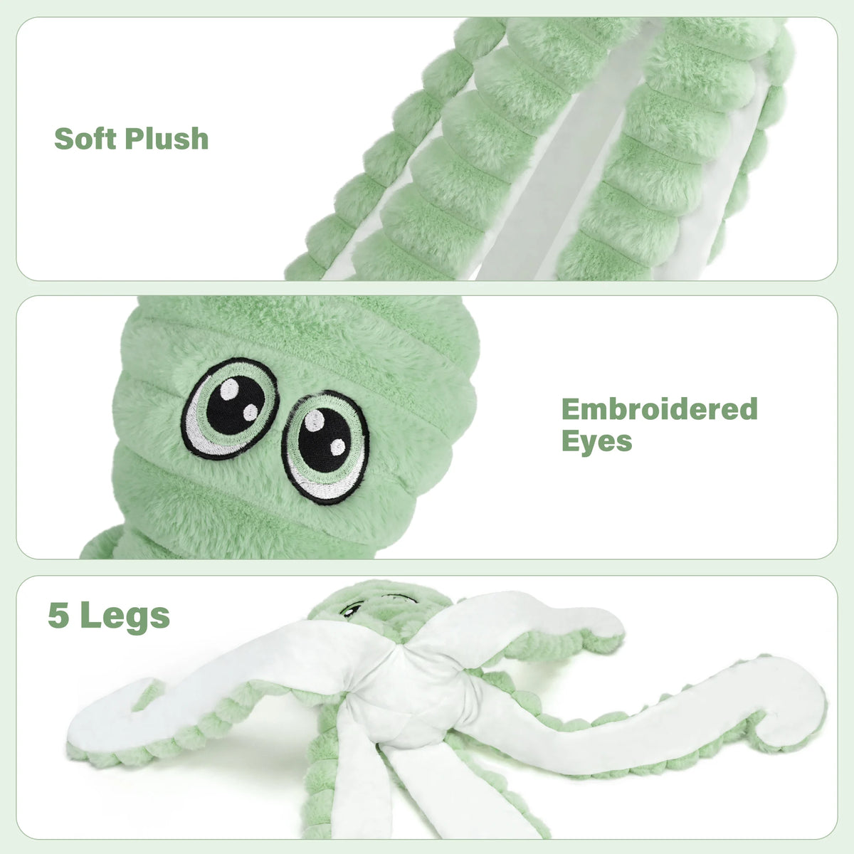 Octopus Squeaky Plush Dog Chew Toy For Interactive Teeth Grinding