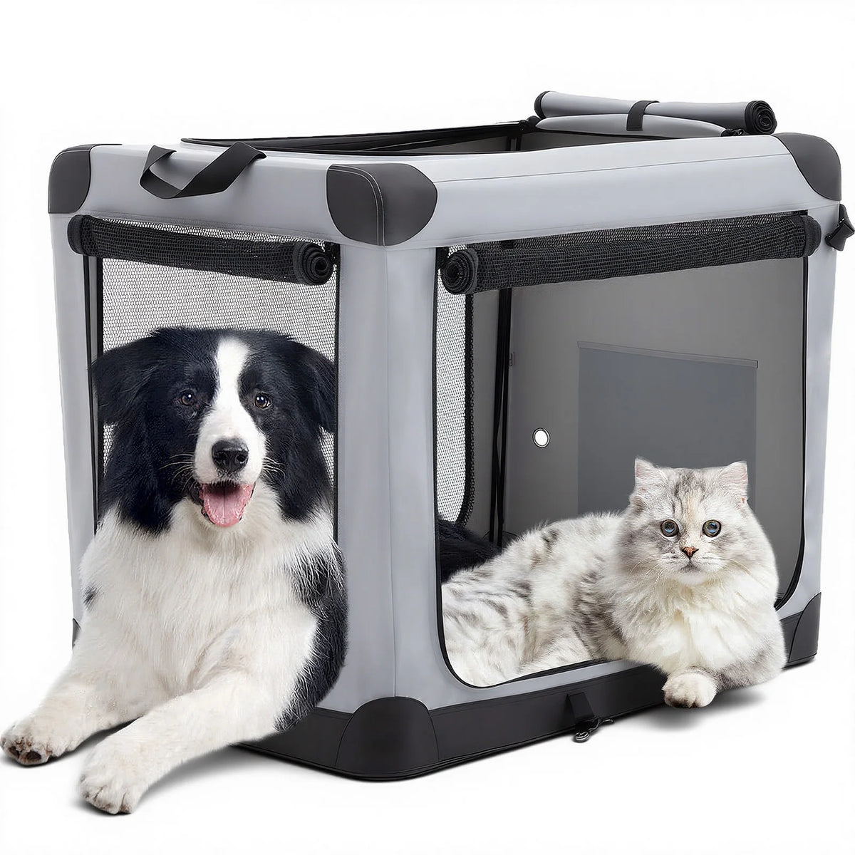 JHK Foldable Soft Dog Crate Portable Pet Kennel With Doors