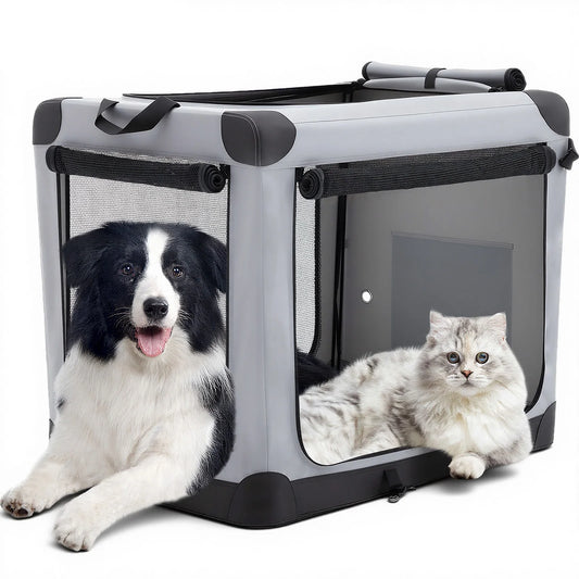 JHK Foldable Soft Dog Crate Portable Pet Kennel With Doors
