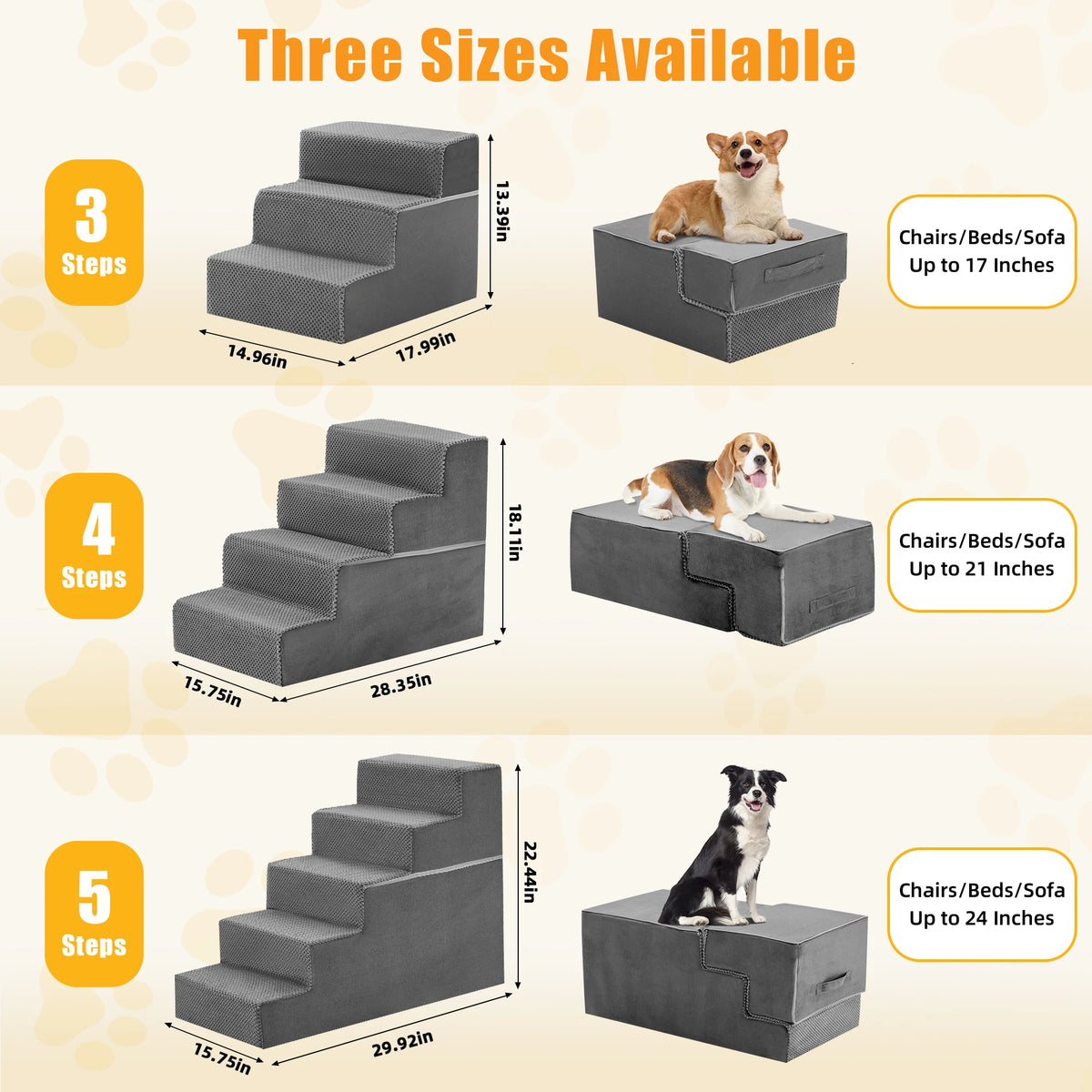Right Angled Foam Pet Stairs Ramp For Indoor Dogs And Cats