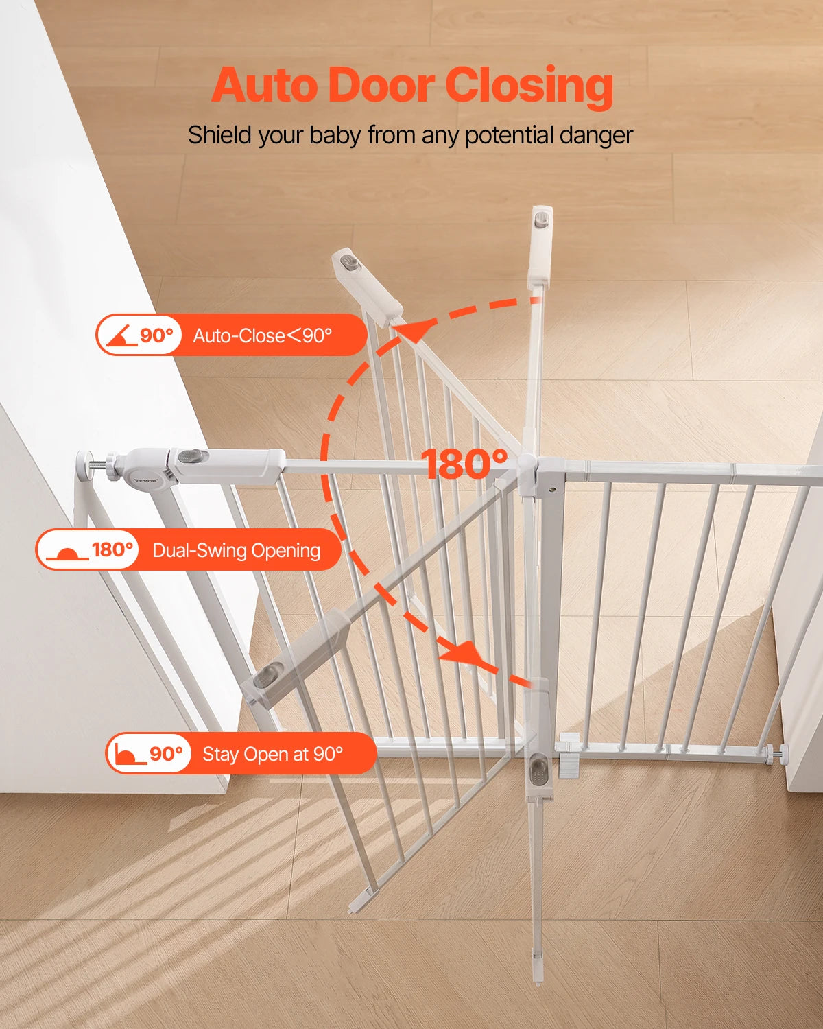 SucceBuy Pressure Mount Walk Thru Baby And Dog Safety Gate