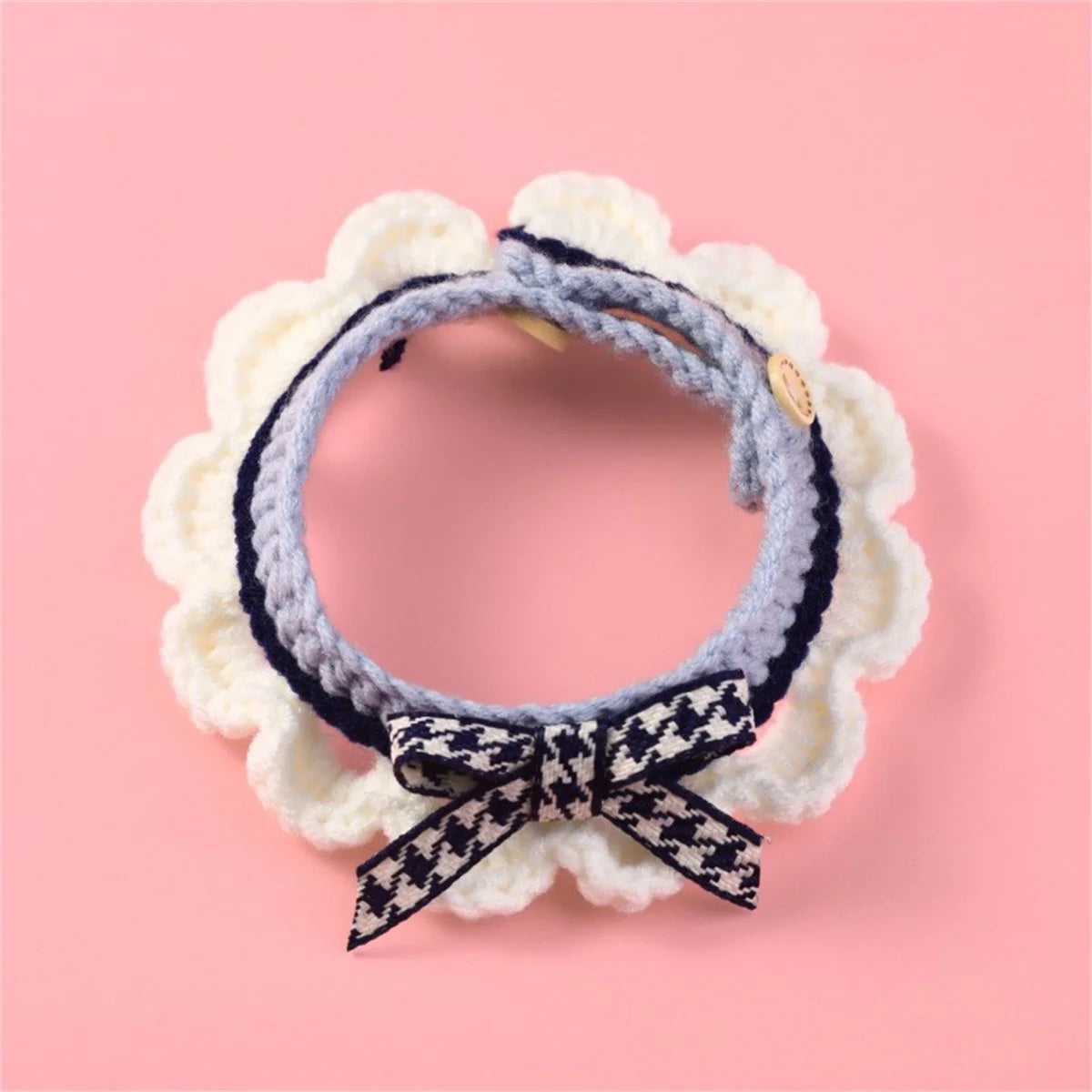Adjustable Pet Saliva Towel Collar With Decorative Bow