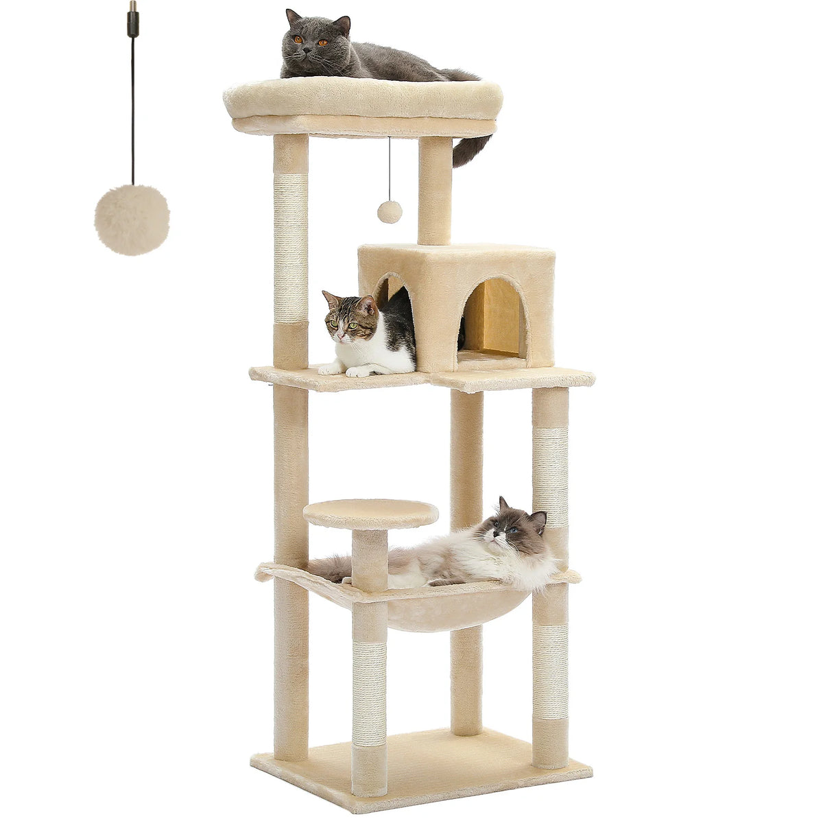 Pawz Road Five Tier Cat Tree Condo With Hammock Posts