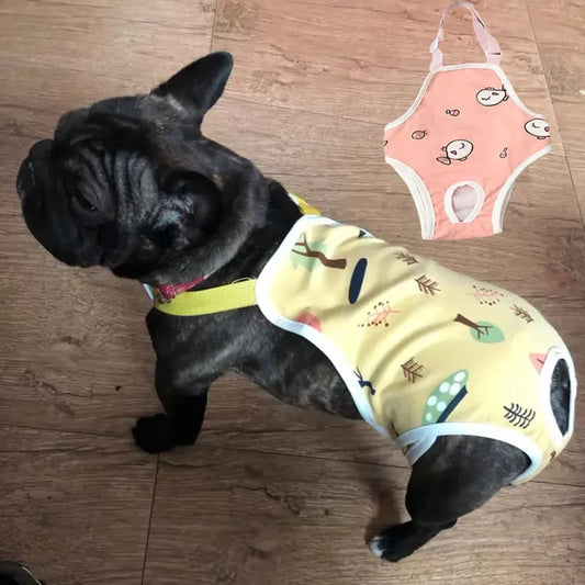Adjustable Washable Female Dog Underwear for French Bulldogs
