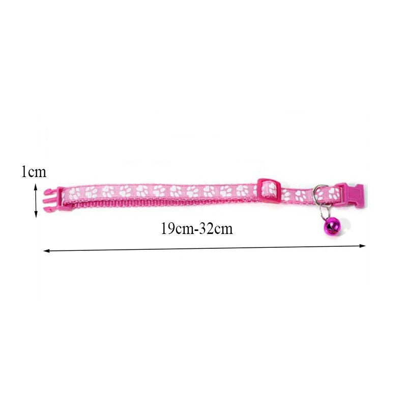 Adjustable Cat Kitten Collar with Bell and Ribbons