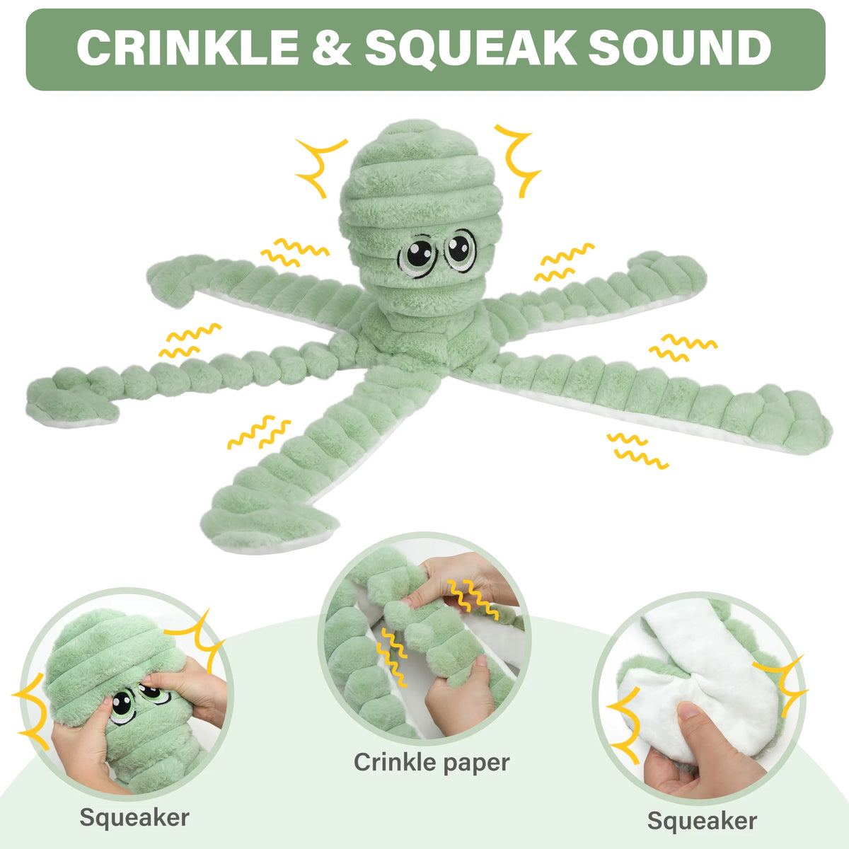 Octopus Squeaky Plush Dog Chew Toy For Interactive Teeth Grinding
