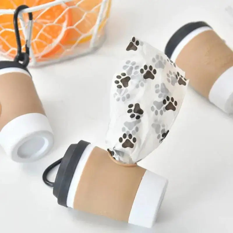 Portable Coffee Cup Dog Poop Bag Storage Dispenser For Walking