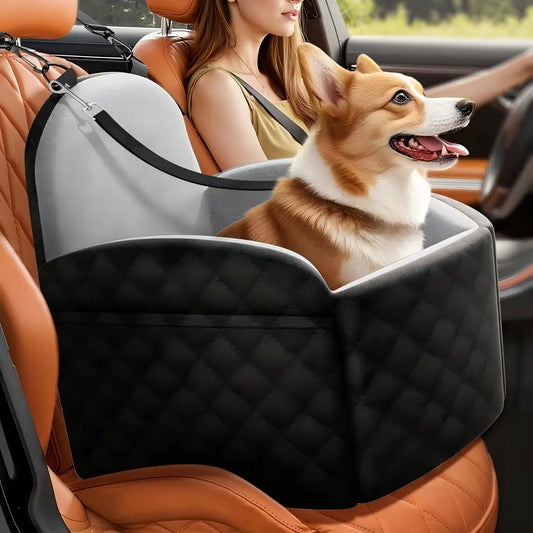 Cooling Memory Foam Dog Car Seat With Dual Safety Tethers