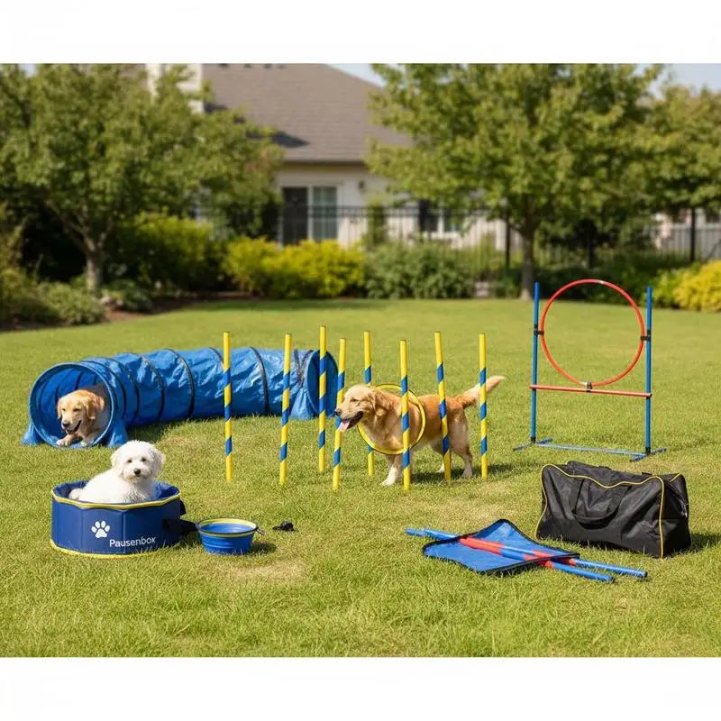 Comprehensive Dog Agility Training Obstacle Course Kit With Hurdles
