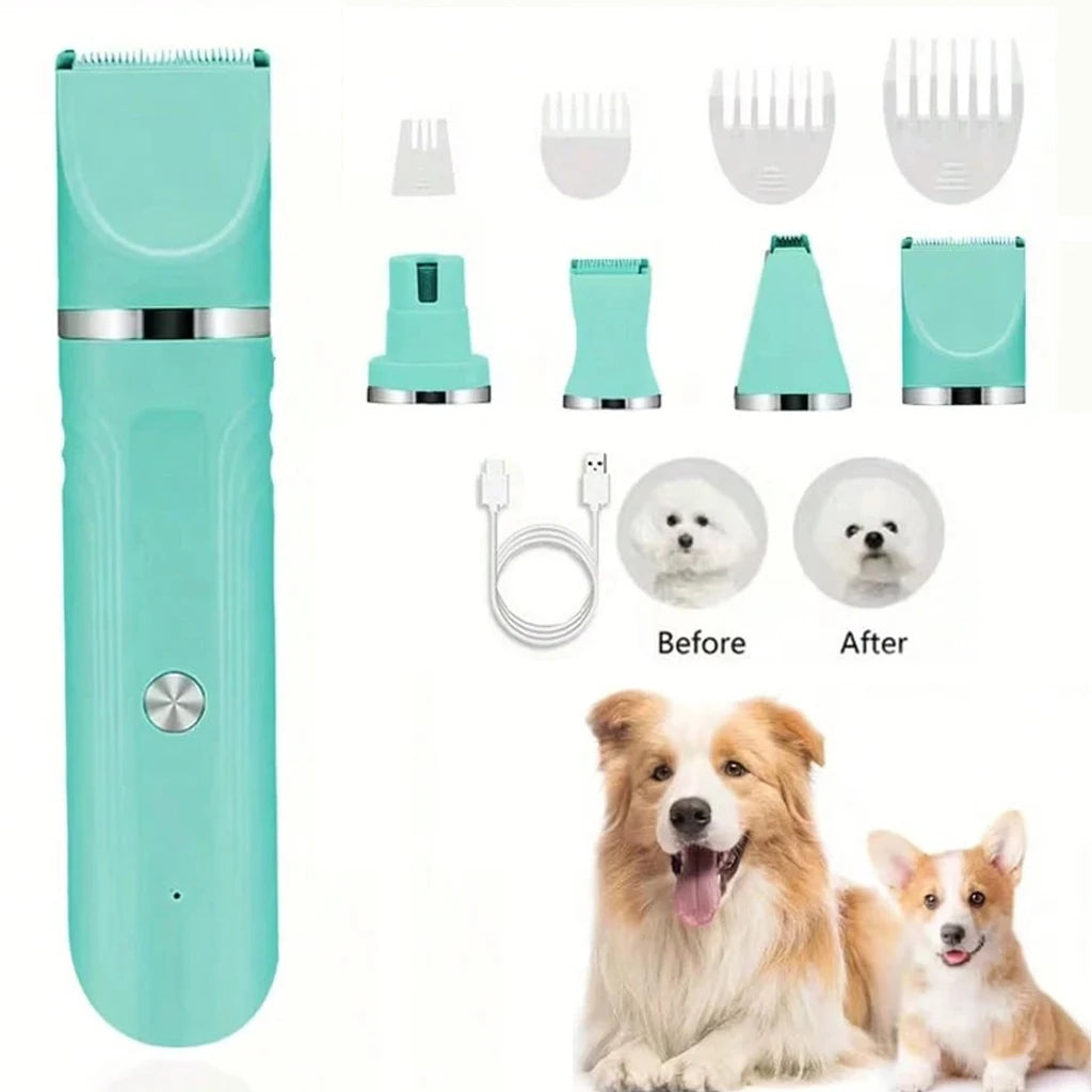SHUYU 4-in-1 Rechargeable Pet Hair Clipper And Grooming Kit