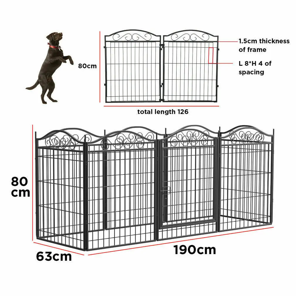 Bingopaw Heavy Duty Metal Dog Playpen Foldable with Gate