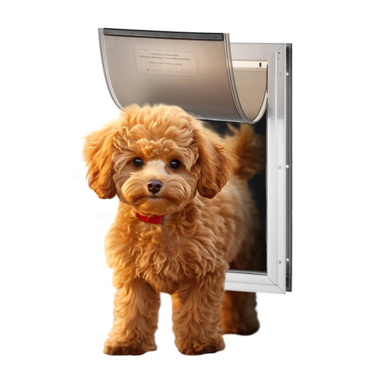 Premium Aluminum Pet Door With Secure Lock And Weatherproof Flap