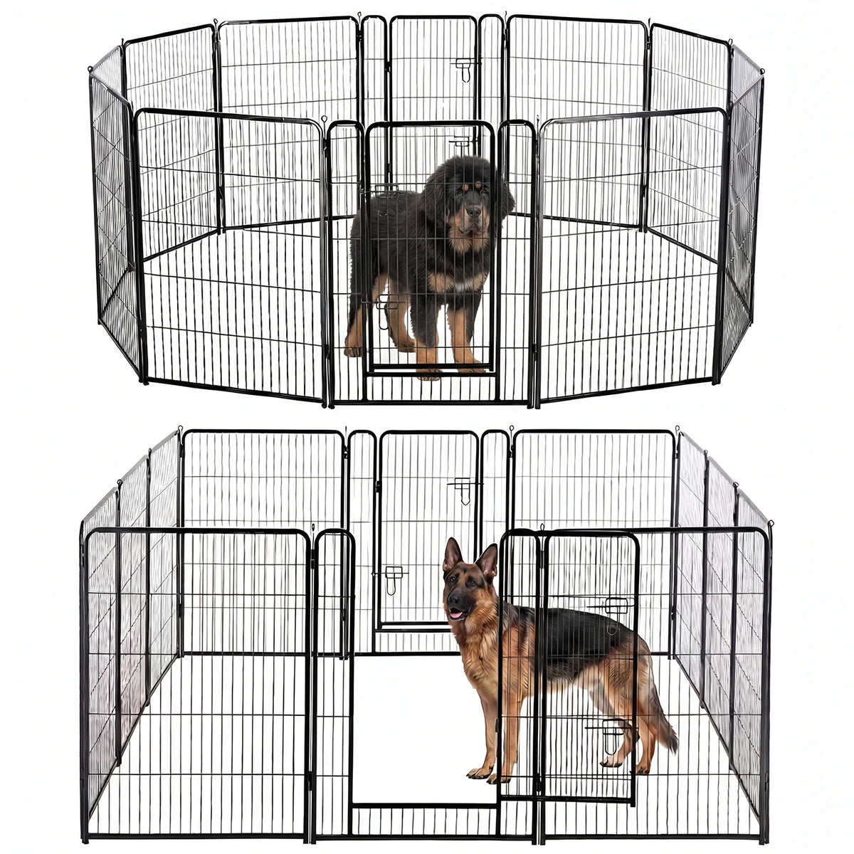 JHK Foldable Metal Dog Playpen For Pets And Puppies
