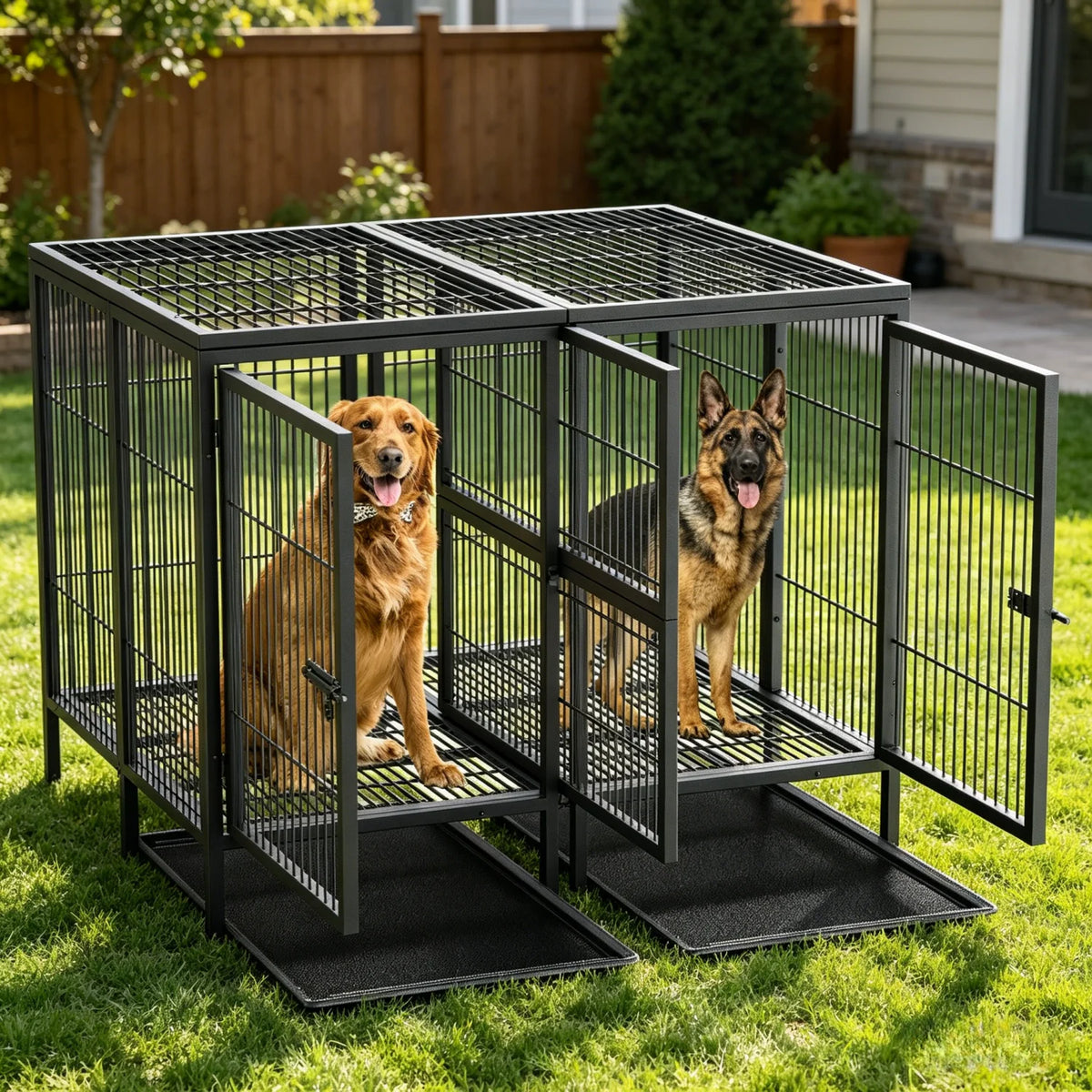 Bingopaw Heavy Duty Metal Dog Cage With Divider Playpen