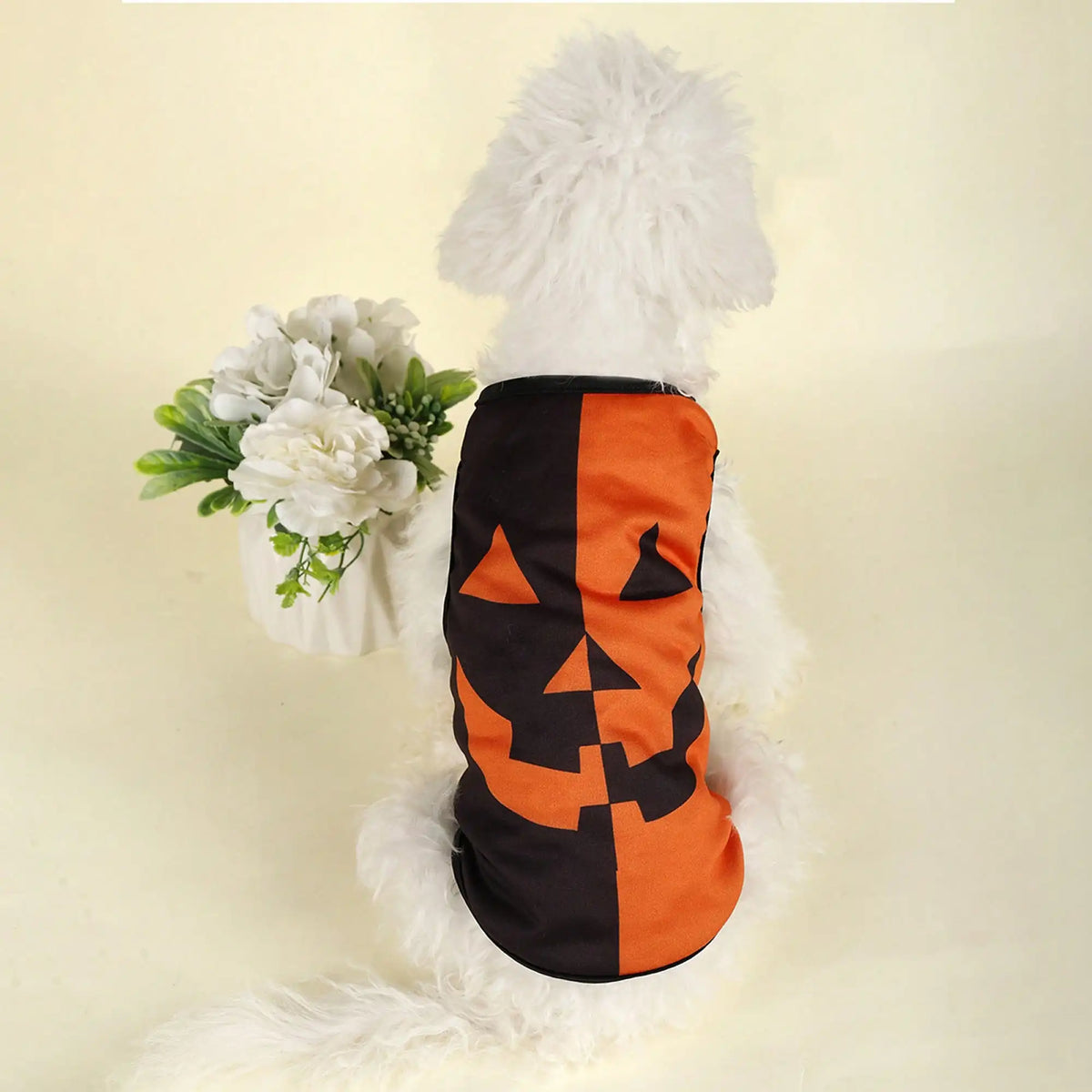 Funny Pumpkin Print Dog Shirt For Holiday Parties And Festivals