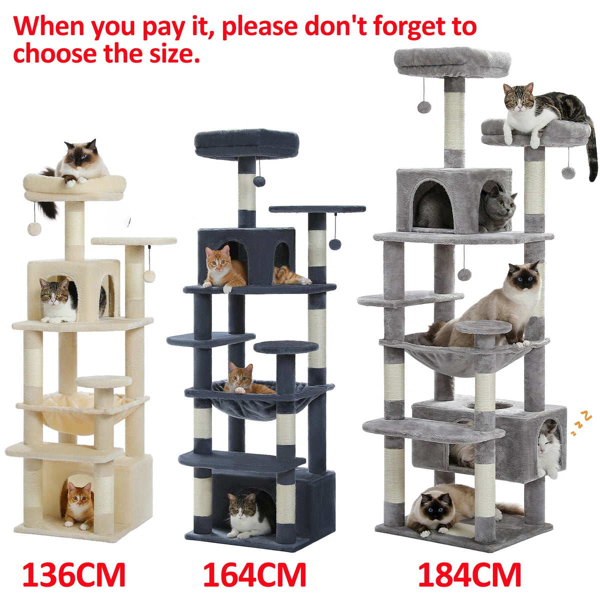 PAWZ Road Multi Tier Cat Tree Tower Sisal Posts Hammocks Condos