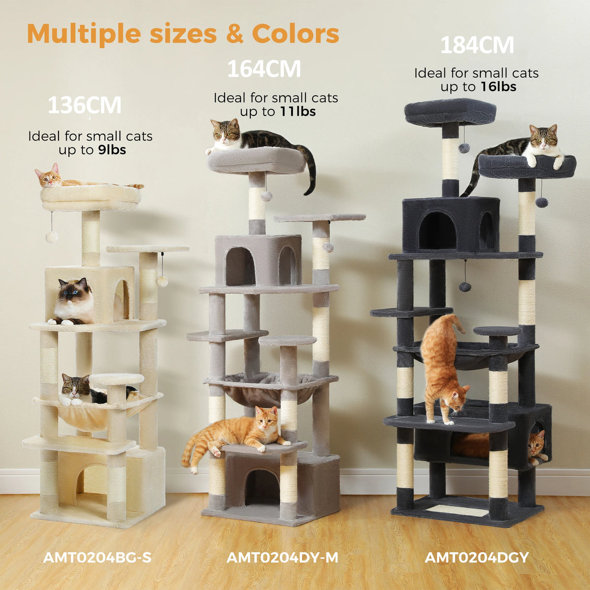 PAWZ Road Multi Tier Cat Tree Tower Sisal Posts Hammocks Condos