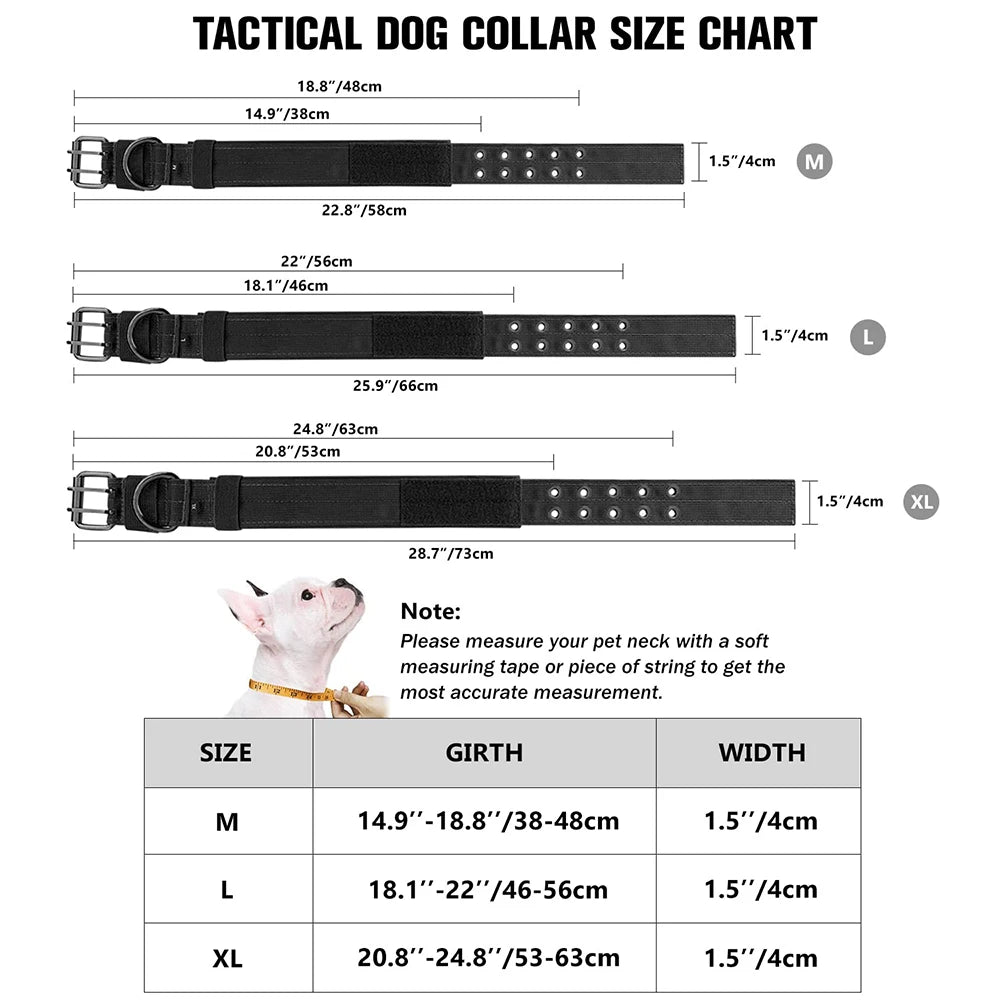 Durable Nylon Tactical Dog Collar For Outdoor Pet Training
