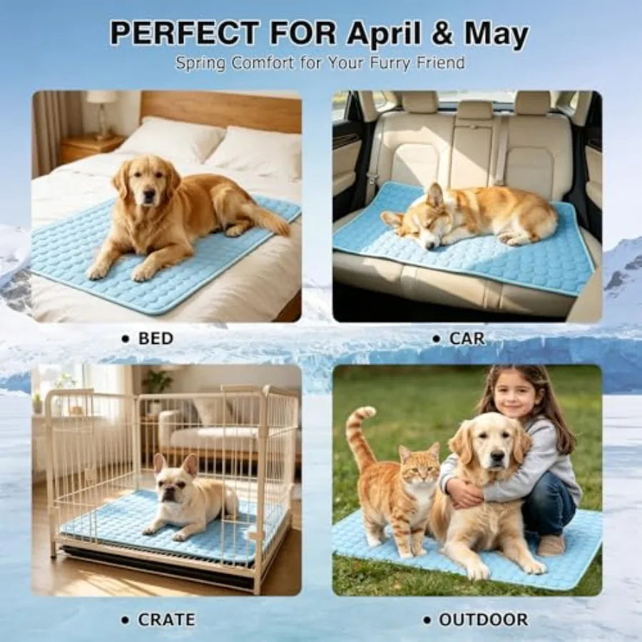 Premium Breathable Dog Cooling Mat With Durable Washable Design