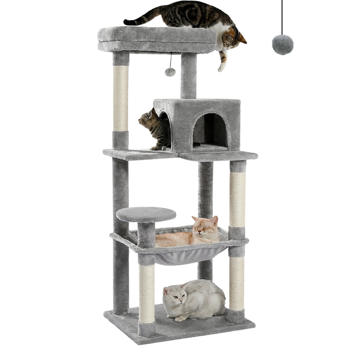 Pawz Road Five Tier Cat Tree Condo With Hammock Posts